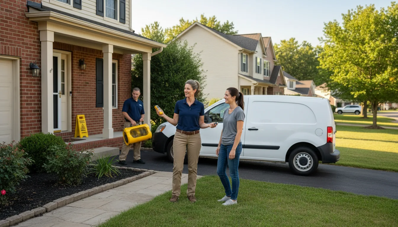 Residential water damage restoration in Gridley, IL